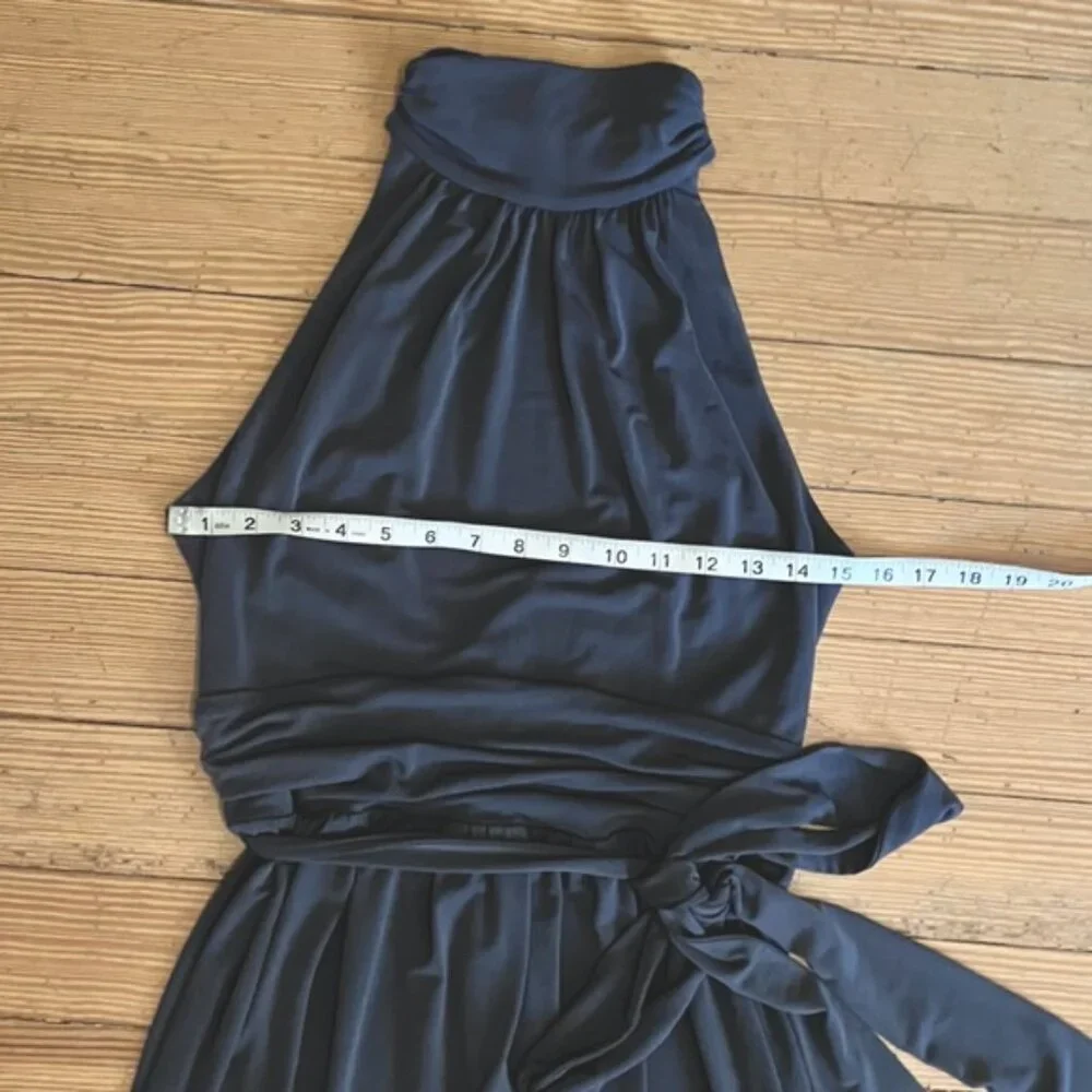 NWT Max & Cleo Keyhole back Halter Gown in Slate Grey Sz 6. - Picture 4 of 13